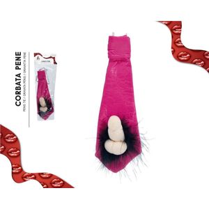 Kinky Pleasure - penis stropdas - Grote stropdas met piemel - met schaamhaar - kadotip - Beige - carnavalstip - carnaval topper - carnaval