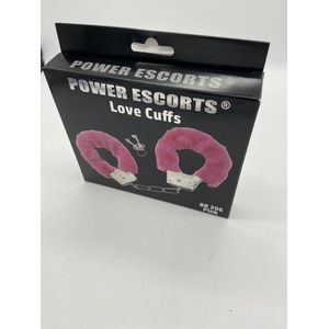 Power Escorts Love Cuffs Gevoerde Roze Handboeien - Gave Box - BR206 pink