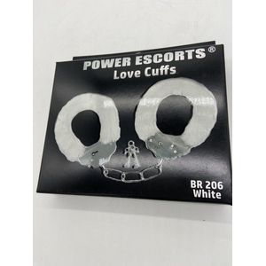 Power Escorts Love Cuffs Gevoerde Handboeien Wit - BR206 - Stijlvolle Verpakking