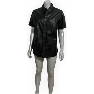 Fashion World Wetlook Lang Shirt – Size L – Zwart - LL143 - Clubwear - Party Wear