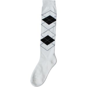Excellent Kniekous - Speciaal gemaakt voor de ruiter - Sterk, elastisch en comfortabel - Extra binnenbekleding voor tenen, hiel en bal - Wit/Zwart geblokt - Maat 43-46