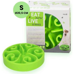 Eat Slow Live Longer - Voerbak - Kunststof - Anti-Slip - Voedselveilig