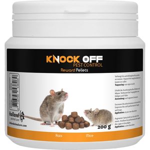 Knock Off Reward Pellets Voor Muizen & Ratten 200 Gram Bruin