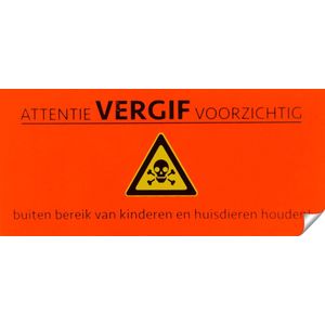 Sticker - Vergif - Fluorescerend Oranje - Waterafstotend Vinyl