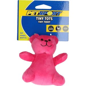 Petsport - Honden & Katten Speelgoed - Knuffel - Tiny Teddy - 10cm - Roze