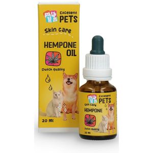 Excellent HempOne - Hennepzaad olie - Hennep olie - Gevoelige huid & vacht - Huidverzorgingsmiddel - Hennepzaad olie Hond - Hennepzaad olie kat - Oil - Druppels 20 ml