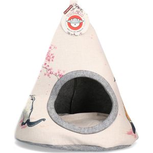 Takara Tipi – Katten huisje – Katten Tip Tent – Katten tent – Kattenmand – Kers Bloesem - 42 x 56 cm