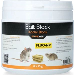 Knock Pest Lokmiddel Blok voor muis&rat 8 x 15 gr