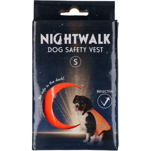 Nightwalk Safety Vest - Ruglengte 25 cm - Veiligheidsvest hond - Hondenvest - Reflecterend veiligheidshesje - Maat S - Oranje