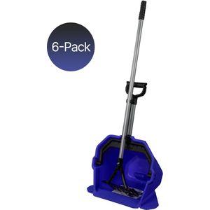 V-plast Mestboy Quick Pick compleet voordeelpack – Mestschep - Poepschep – Grote capaciteit 15 Liter – Lichtgewicht – Polycarbonaat – 6-pack – Blauw