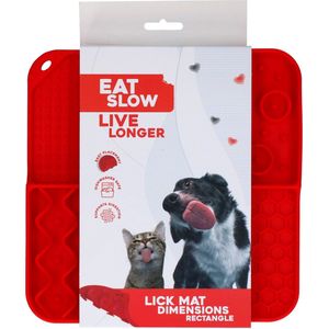 Eat Slow Live Longer Lick Mat Dimensions Rectangle Red