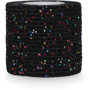 Excellent Bandage Animal - Verband voor dieren - Zelfklevend - Elastisch - 5 cm x 2.3-4.5 m - Glitter - Zwart