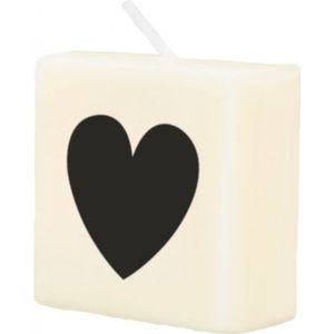 Letter Kaarsje - Hartje zwart