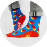 Paper Dreams - Funny Socks - Sokken - Oranje Blauw Geel - 1 Paar