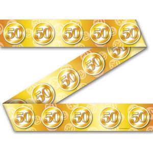 Afzetlint 50 Jaar goud verkeersbord 12 meter