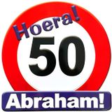 Huldeschild Abraham 50 jaar - Groot formaat decoratie voor deur en raam - Paperdreams