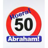 Huldeschild Abraham 50 jaar - Groot formaat decoratie voor deur en raam - Paperdreams