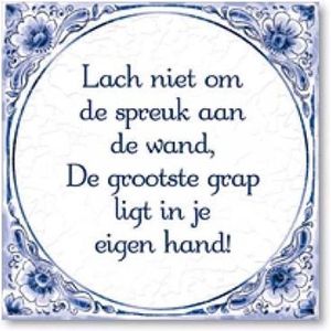 Paper Dreams Spreukentegel Grootste Grap 15 Cm Keramiek Blauw