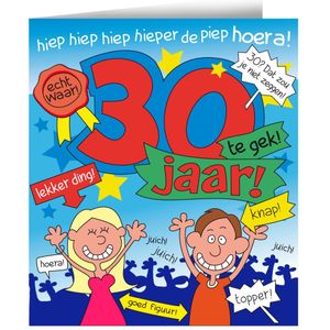 Wenskaart cartoon - 30 jaar