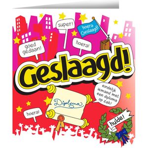Wenskaarten - Geslaagd cartoon