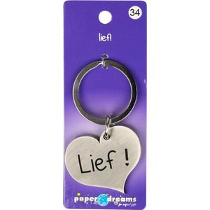 Hart Sleutelhanger - Lief zilver Paperdreams Sleutelhanger