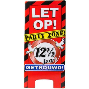 Warning Sign 12,5 Jaar Getrouwd 62,5cm