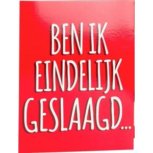 Paper Dreams Wenskaart Eindelijk Geslaagd 16 X 12,5 Cm Rood