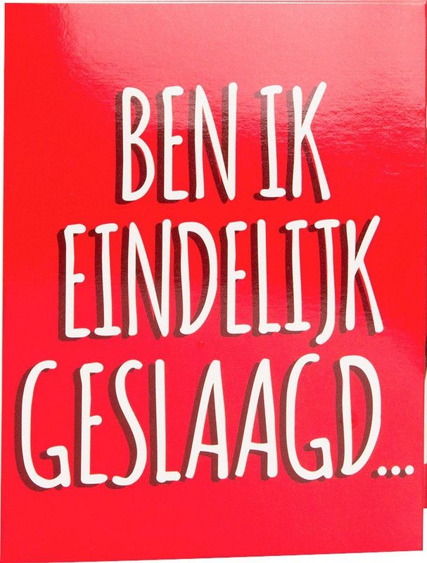 Paper Dreams Wenskaart Eindelijk Geslaagd 16 X 12,5 Cm Rood