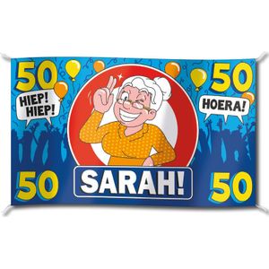 Vlag - Sarah, 50 jaar - 150x90cm