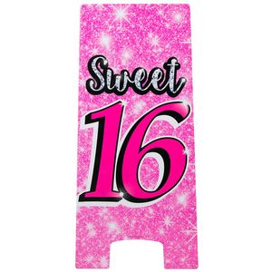 PD-Party - Feest Waarschuwing Tekens - Decoratie - Sweet 16 - Karton - 24cm x 24cm x 58cm