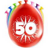 Paperdreams Cijfer Ballonnen - 50 jaar 8 stuks 30cm groen Rubber Paperdreams Ballon