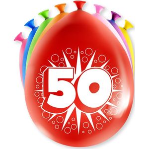 Paperdreams Cijfer Ballonnen - 50 jaar 8 stuks 30cm groen Rubber Paperdreams Ballon
