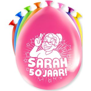 Paperdreams Ballonnen voor jouw Sarah/50 jaar feest - 8 stuks, diverse kleuren, latex, 30 cm