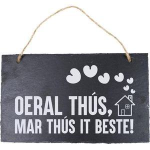 Paper Dreams Spreukbord Fries Oeral Thus 25 Cm Leisteen Zwart