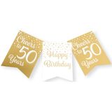 Banner 50 Jahre Gold Weiß 6m