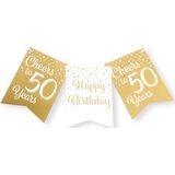 Banner 50 Jahre Gold Weiß 6m