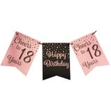Banner 18 Jahre Rosa Schwarz 6m