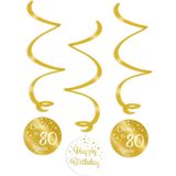 Swirl decorations gold/white - 80