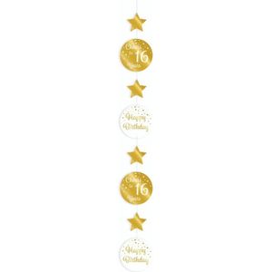 Hanging Decorations Gold/White - 16 Jaar