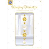 Verjaardag hangdecoratie 50 jaar goudkleurig en wit.