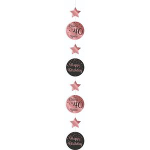 Paperdreams Hanging decoration roze/zwart - 40 roze Kunststof Paperdreams Slinger (120.0000cm x cm)