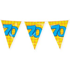 PD-Party Verjaardag Slinger 70 Jaar - 10m Folie Vlaggenlijnen - Dubbelzijdig Bedrukt