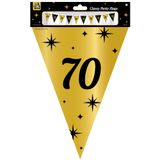 Leeftijd verjaardag feest vlaggetjes 70 jaar geworden zwart/goud 10 meter