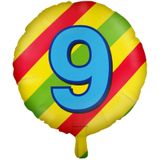 Heliumballon 9 Jahre Buntes Eeg 46cm