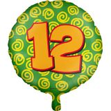Heliumballon 12 Jahre Bunt Leer 46cm