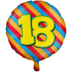 Helium Ballon 18 Jaar Gekleurd Leeg 46cm