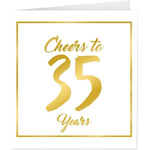 Kaart 35 Jaar Goud Wit 15cm