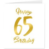 Kaart 65 Jaar Goud Wit 15cm