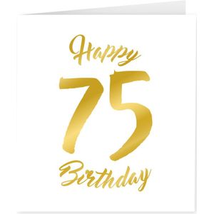 PD-Party - Wenskaart - Goud/Wit - 15cm x 15cm