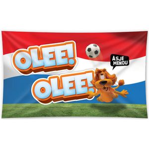 Loeki de Leeuw Olee! Olee! Gevelvlag - 100 x 150 cm - Rood/Wit/Blauw